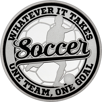 Black "Soccer" with Black Outer Circular Borders